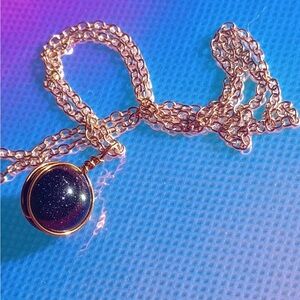 Midnight Blue Sandstone Pendant Necklace